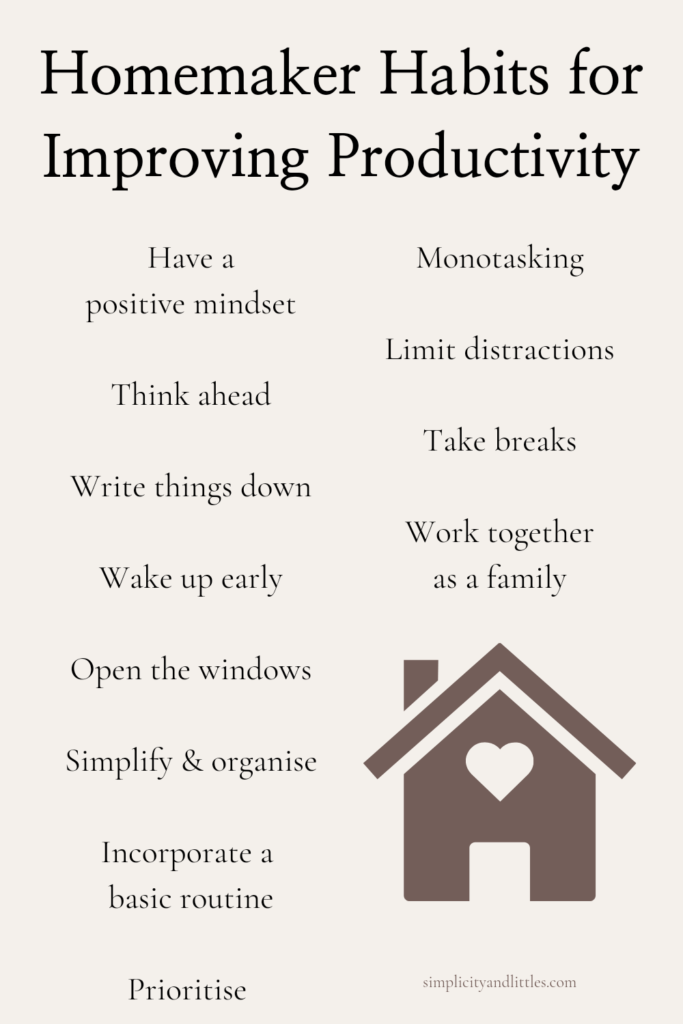 homemaker habits for improving productivity